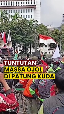 Video: Demo Ojol di Patung Kuda Tuntut Kenaikan Tarif-Kesejahteraan