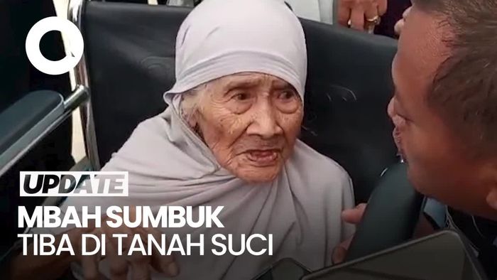 Video Mbah Sumbuk Berusia 109 Tahun Tiba di Tanah Suci: Rasane Pirang-pirang