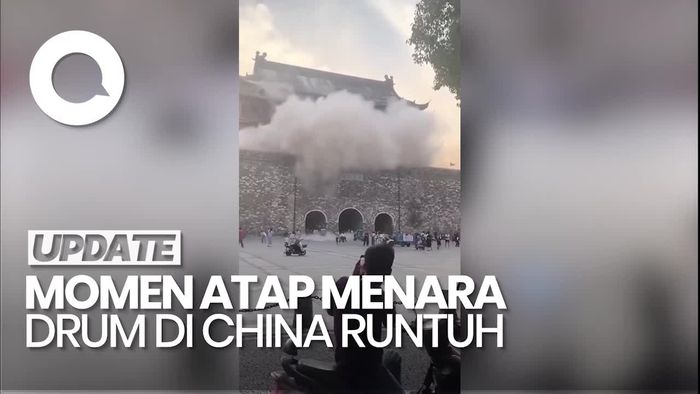 Video: Detik-detik Runtuhnya Atap Bangunan Berumur 650 Tahun di China