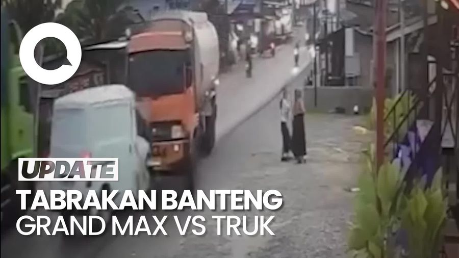 Video: Rekaman CCTV Minibus Tabrak Truk Tangki di Kisaran Karena Menyalip