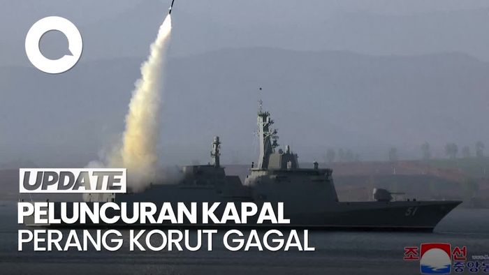 Video: Peluncuran Kapal Perang Korut Berujung Kecelakaan, Kim Jong Un Murka