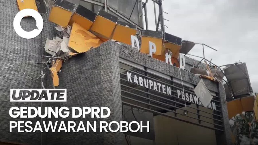Video: Kondisi Gedung DPRD Pesawaran yang Roboh
