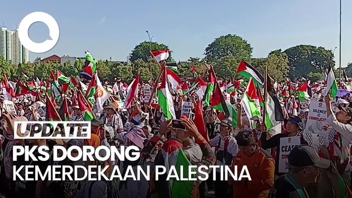 Video: PKS Gelar Aksi Bela Palestina di JIExpo, Dorong Upaya Kemerdekaan