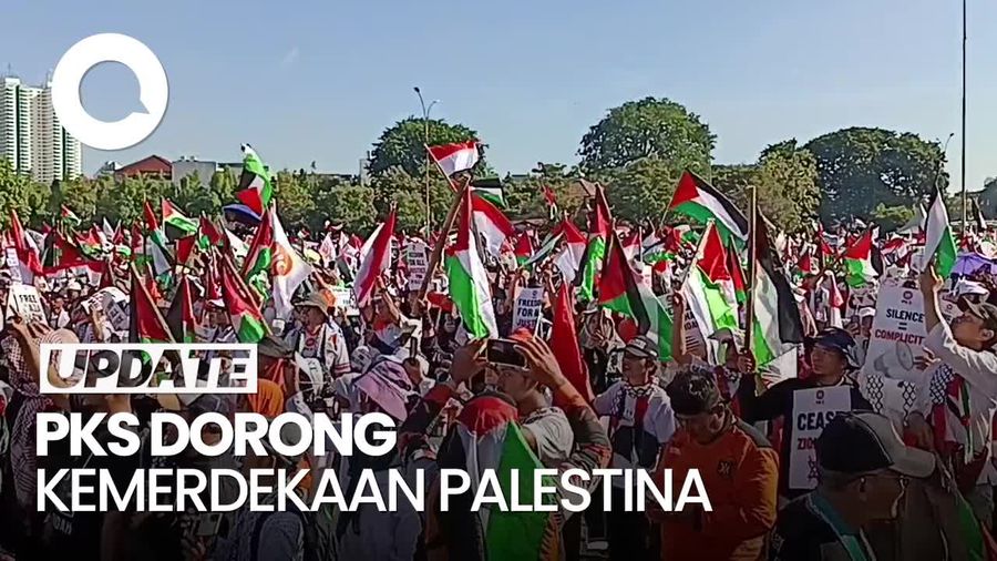 Video: PKS Gelar Aksi Bela Palestina di JIExpo, Dorong Upaya Kemerdekaan