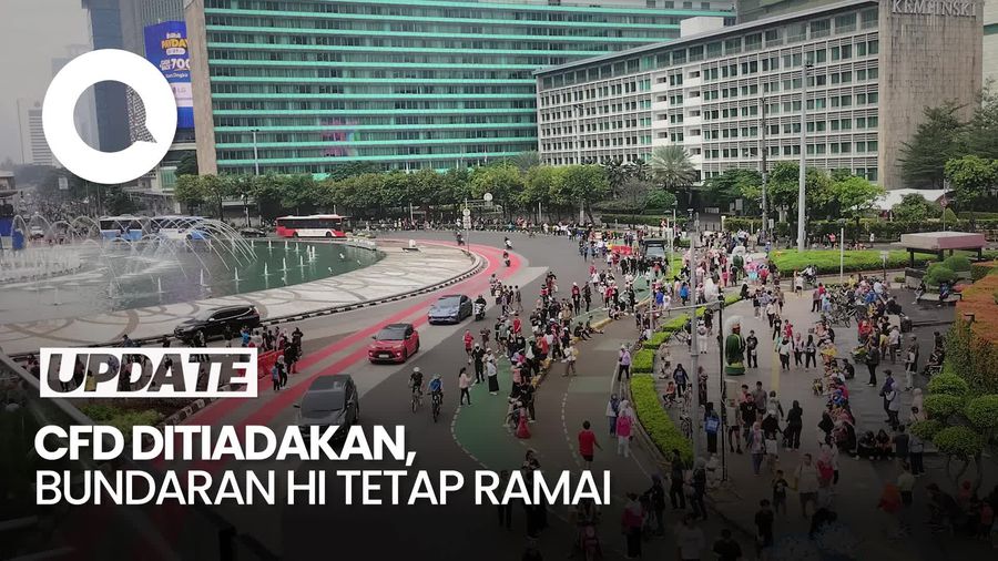 Video Warga Masih Berolahraga di Bundaran HI Meski CFD Ditiadakan