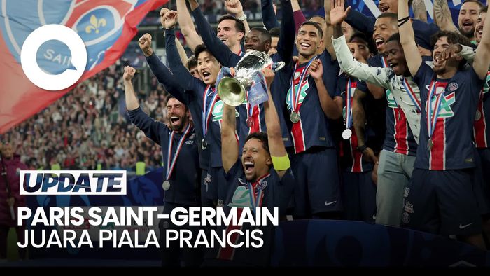 Video PSG Angkat Trofi Piala Prancis Usai Gilas Reims 3-0