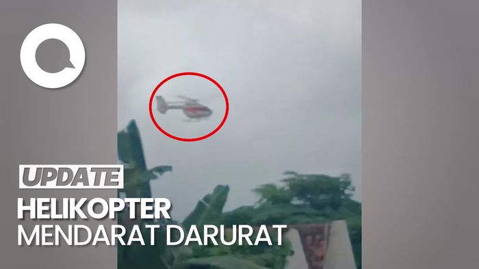 Video: Helikopter Mendarat Darurat di Jombang Bikin Heboh Warga