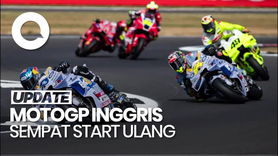 Video: Momen MotoGP Inggris Start Ulang gegara Trek Tak Aman