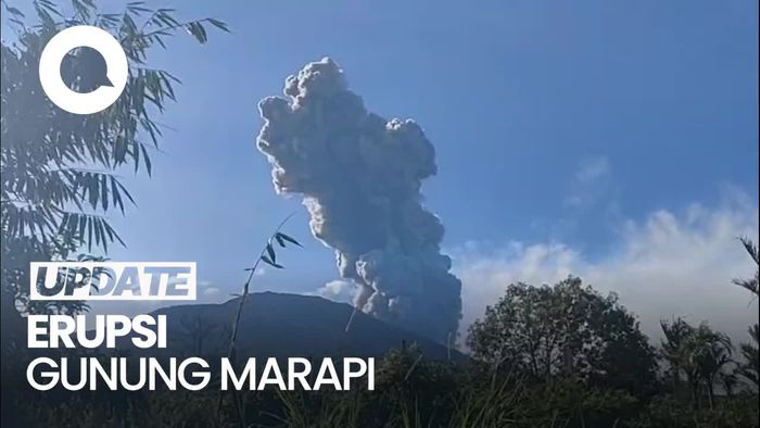 Video: Momen Gunung Marapi Erupsi Lontarkan Abu Setinggi 1,1 Km