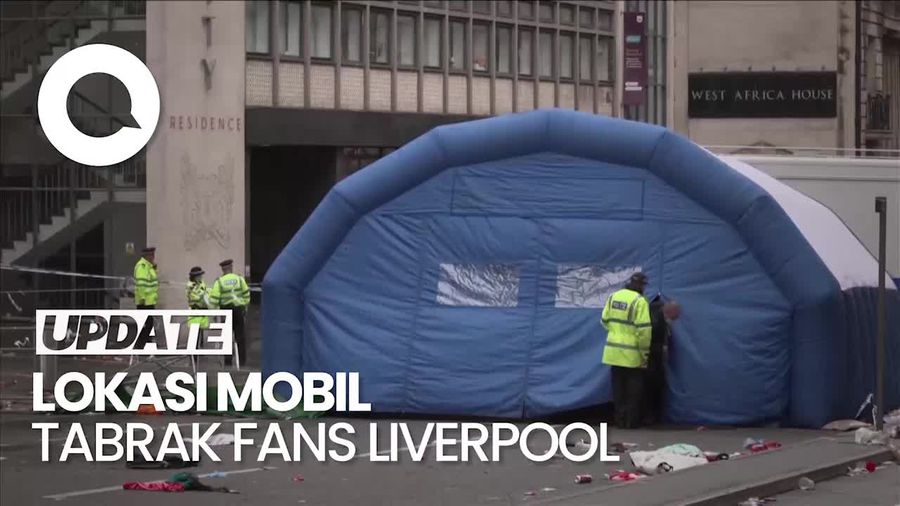 Video: Momen Olah TKP di Lokasi Mobil Tabrak Fans Liverpool 