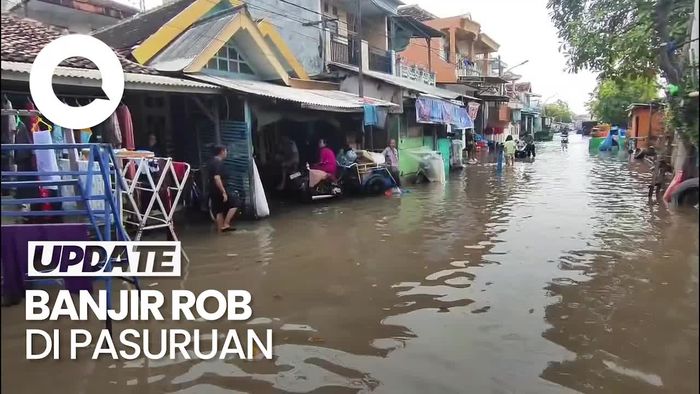 Video Banjir Rob Hantam Permukiman Pesisir Utara Pasuruan