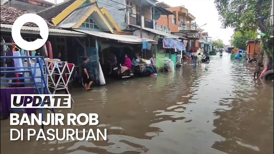 Video Banjir Rob Hantam Permukiman Pesisir Utara Pasuruan