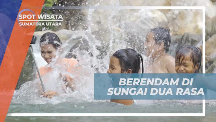 Berendam dan Bersenda Gurau di Segarnya Air Sungai Dua Rasa Bersama Warga di Sumatera Utara  