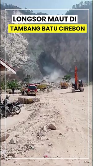 Video Detik-detik Longsor di Tambang Batu Cirebon, 10 Orang Tewas