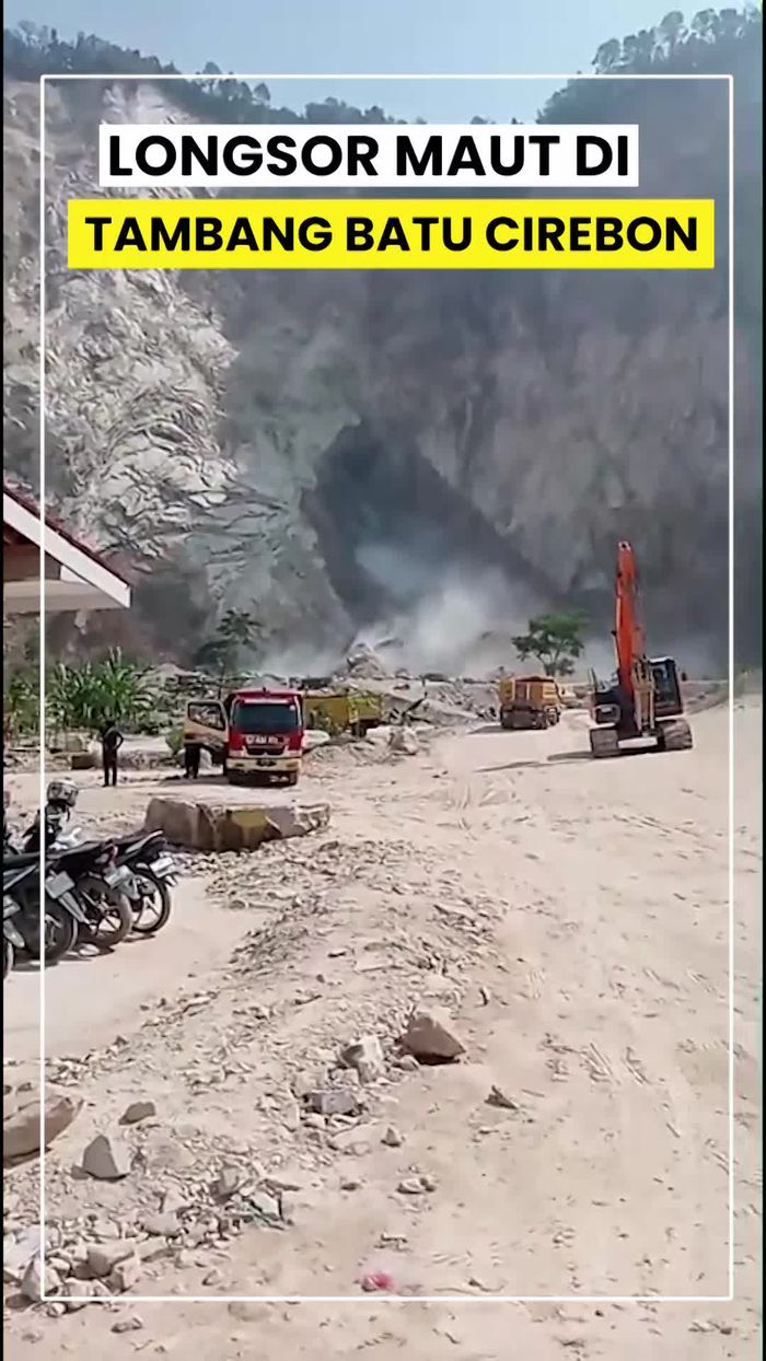 Video Detik-detik Longsor di Tambang Batu Cirebon, 10 Orang Tewas