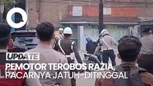 Video: Duh! Pemotor Ini Tinggalkan Pacarnya yang Jatuh saat Terobos Razia