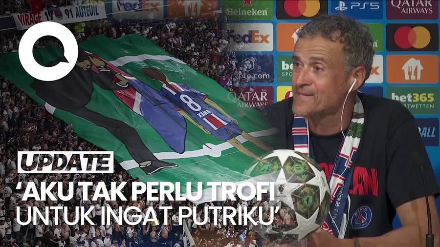 Video Saat Enrique Terharu Lihat Mendiang Putrinya Terbentang di Allianz Arena