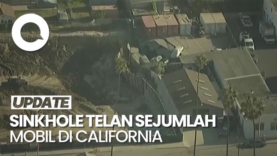 Video: Sinkhole Sedalam 7 Meter Telan Mobil-mobil yang Terparkir di California