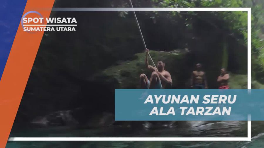 Berayun Ala Tarzan di Kolam Abadi, Desa Lingga, Sumatera Utara
