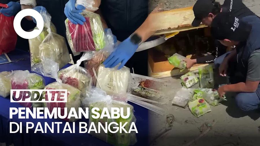 Video: Paket Sabu Tak Bertuan Ditemukan di Pantai Bangka