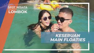 Bermain Floaties Seru di Pantai Kecinan, Lombok