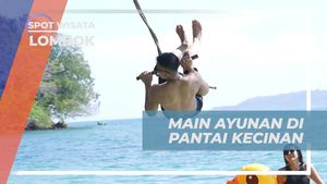 Mengayun Seru di Ayunan Pantai Kecinan, Lombok
