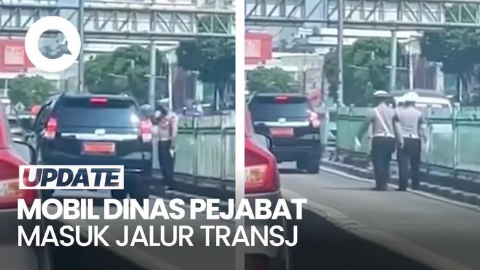 Video Polisi soal Viral Mobil Dinas Pejabat Masuk Jalur TransJ: Ter-capture E-TLE