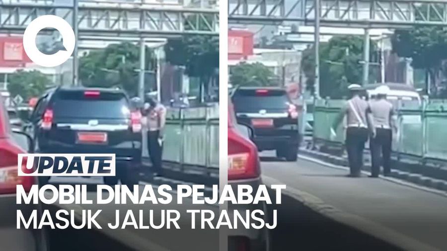 Video Polisi soal Viral Mobil Dinas Pejabat Masuk Jalur TransJ: Ter-capture E-TLE
