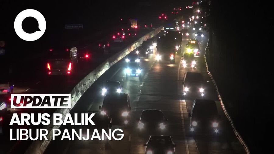 Video: Kepadatan Kendaraan di Tol Cipularang Arah Jakarta Malam Ini