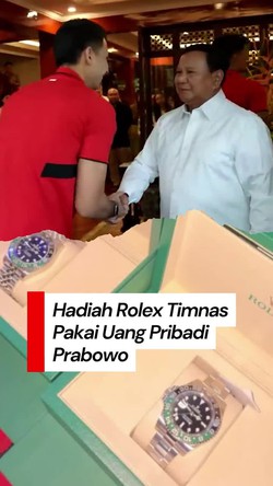 Video Istana Pastikan Hadiah Rolex Timnas Pakai Uang Pribadi Prabowo