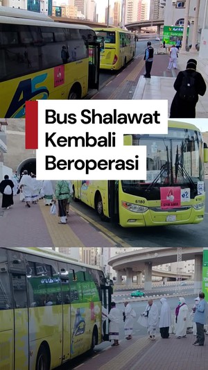 Video: Bus Shalawat Beroperasi Kembali, Jemaah Bersemangat ke Masjid Haram