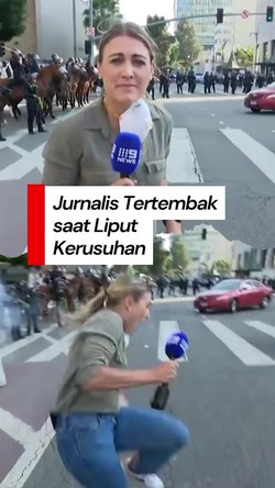 Video Detik-detik Jurnalis Tertembak saat Liput Kerusuhan di Los Angeles