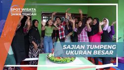 Menyusun Sajian Tumpeng Besar untuk Perayaan Grebeg Besar di Demak