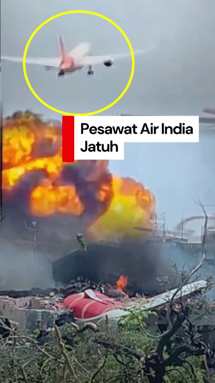 Video: Detik-detik Pesawat Air India Jatuh di Bandara Ahmedabad