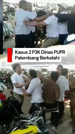 Video: 2 Pegawai Dinas PUPR Palembang Baku Hantam gegara Tersinggung di Medsos