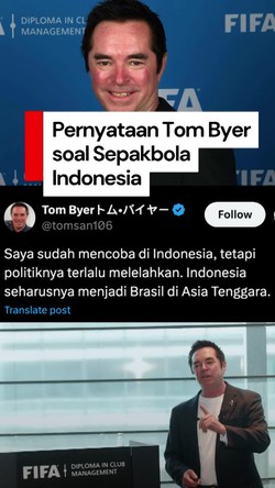 Video: Ramai Komentar Tom Byer soal Sepakbola RI, Sebut Politiknya Melelahkan