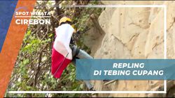 Menguji Keberanian Melakukan Repling di Tebing Cupang, Cirebon
