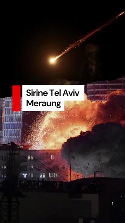 Video: 100 Rudal Iran Bombardir Israel, Sirine Kota Tel Aviv Meraung