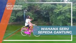 Menikmati Wahana Sepeda Gantung di Situ Cipanten Majalengka