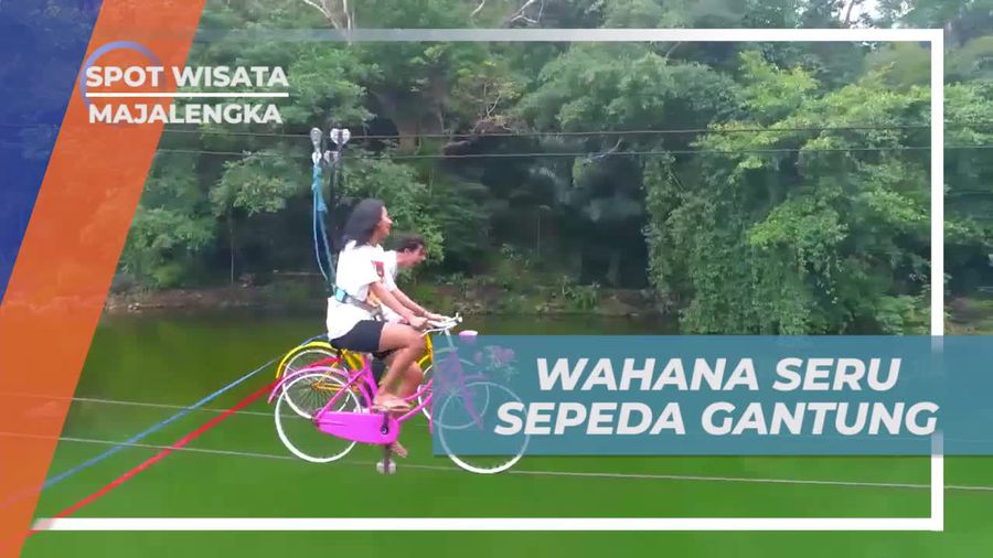 Menikmati Wahana Sepeda Gantung di Situ Cipanten Majalengka
