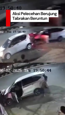 Video: Tabrakan Beruntun di Pekanbaru, Diduga Karena Aksi Pelecehan dalam Mobil