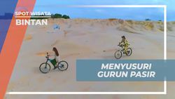 Bersepeda Menyusuri Gurun Pasir Telaga Biru di Bintan