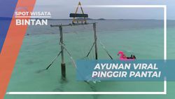 Bersantai di Ayunan Viral Pinggir Pantai White Sand Island Bintan