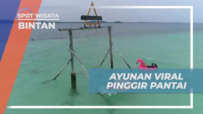 Bersantai di Ayunan Viral Pinggir Pantai White Sand Island Bintan