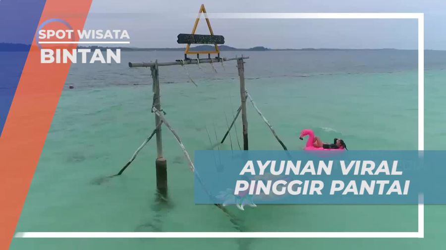 Bersantai di Ayunan Viral Pinggir Pantai White Sand Island Bintan