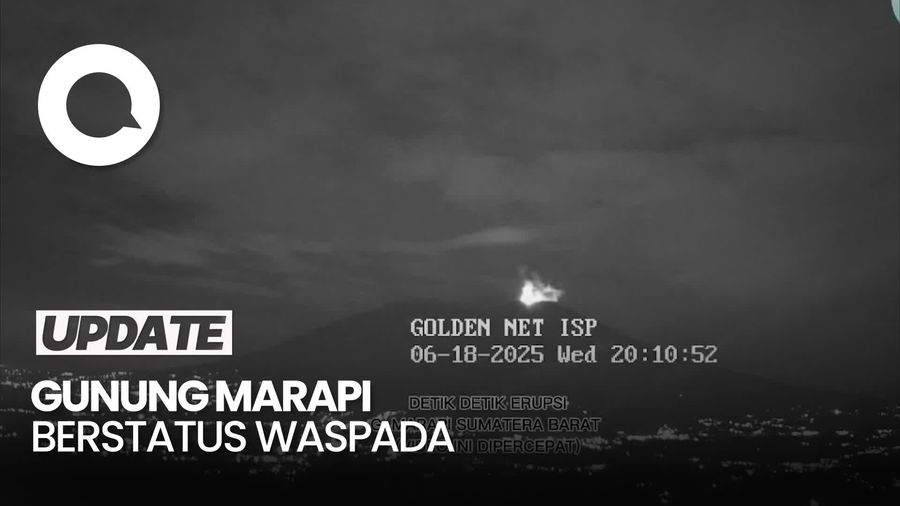 Video: Gunung Marapi Erupsi Malam Ini, Luncurkan Abu Setinggi 700 Meter