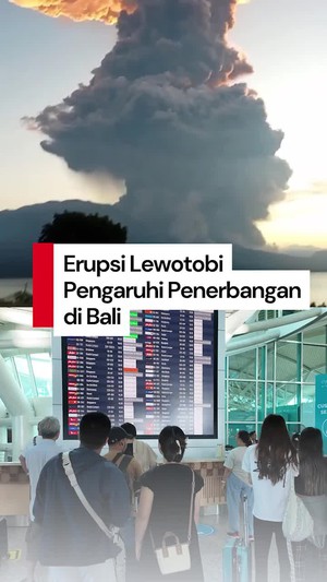 Video: 32 Penerbangan Bandara Ngurah Rai Dibatalkan Imbas Erupsi Lewotobi