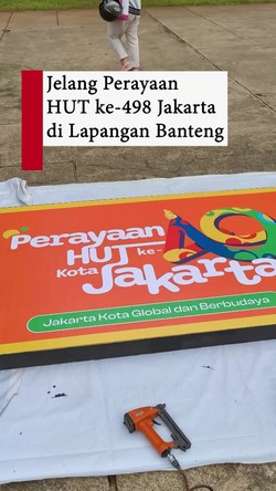 Video: Intip Persiapan di Lapangan Banteng Jelang Perayaan HUT Jakarta