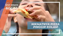 Menikmati Pizza Lezat Pinggir Kolam di Bogor