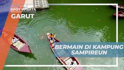 Mengumpulkan Bola Warna-Warni di Atas Danau dan Melatih Kerjasama, Garut  